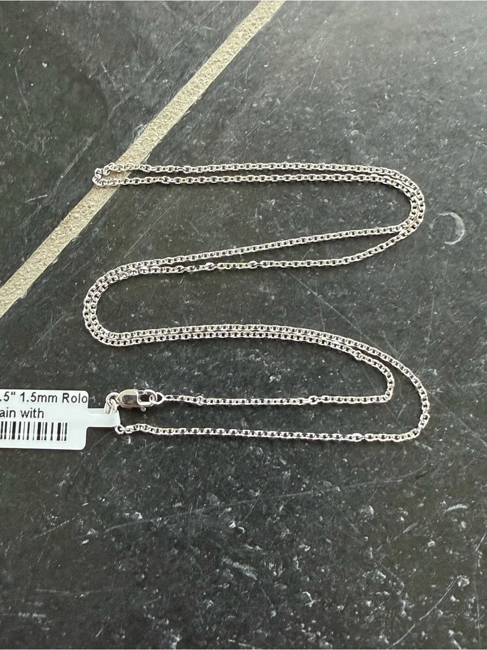 14kt. White Gold Faceted Rolo link Chain Necklace - 21.5